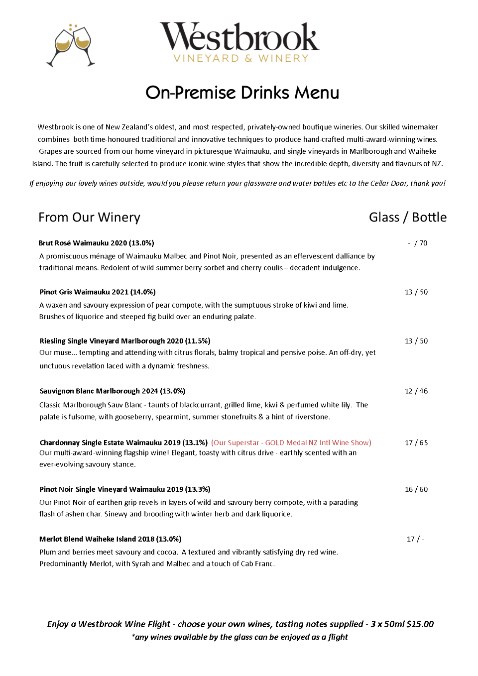 1. Westbrook On-Premise Drinks List Summer 2026.png